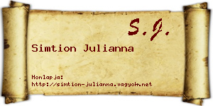 Simtion Julianna névjegykártya